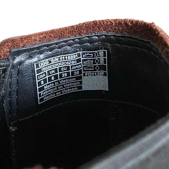 UGG Markstrum Chelsea Boots Women 8 Burgundy Leather Chunky Platform Waterproof - Picture 5 of 5